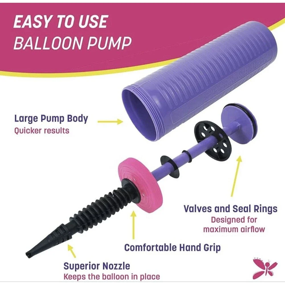 Balloon Pump Hand Held Inflator Air Pump for Balloons 2 Way Dual Action (Bx 1)